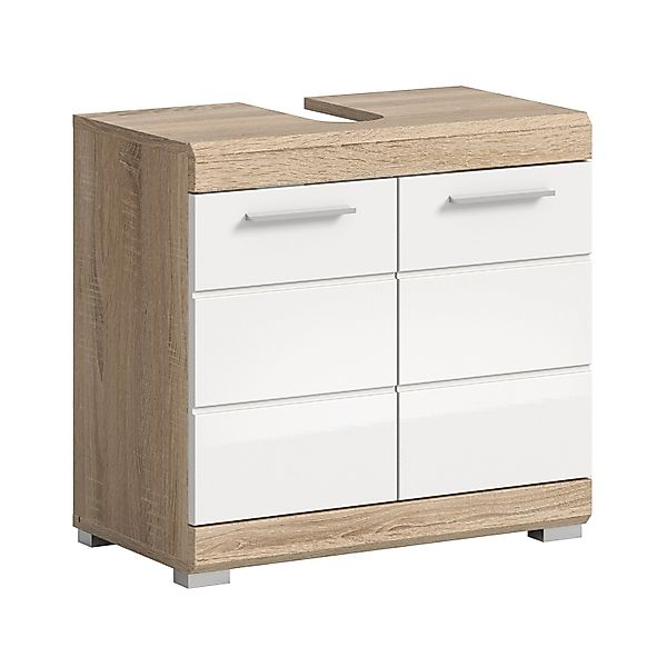 Waschbeckenunterschrank 60 cm x 56 cm x 34 cm Sonoma-Weiß günstig online kaufen