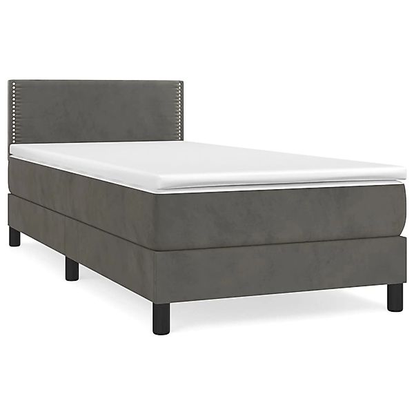 Vidaxl Boxspringbett Mit Matratze Dunkelgrau 90x200 Cm Samt günstig online kaufen