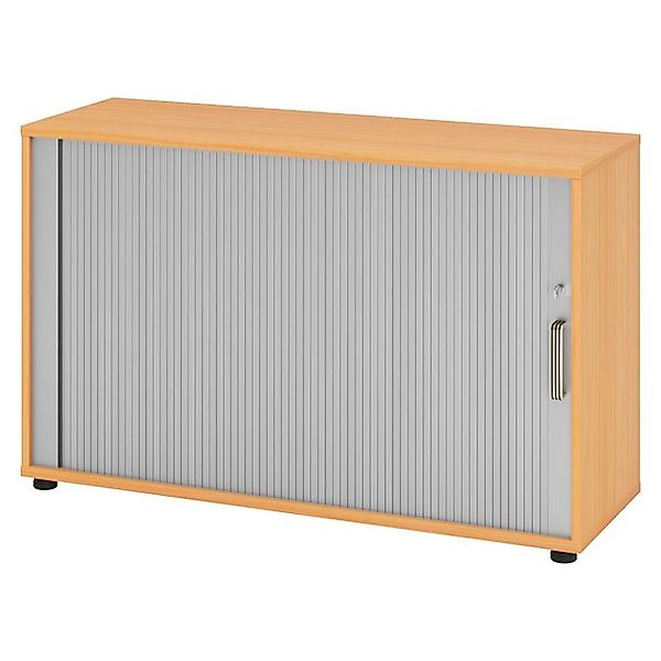 bümö Aktenschrank Rollladenschrank office - 2 Ordnerhöhen Dekor: Buche/Silb günstig online kaufen