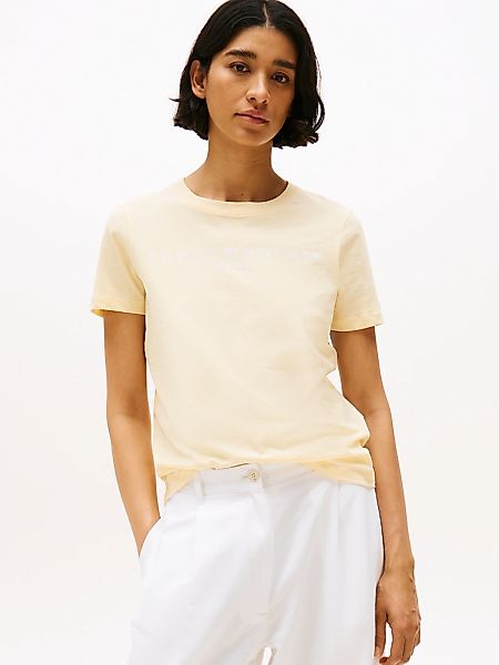 Tommy Hilfiger Kurzarmshirt "REG CORP LOGO C-NK mit Logoschriftzug und Stic günstig online kaufen