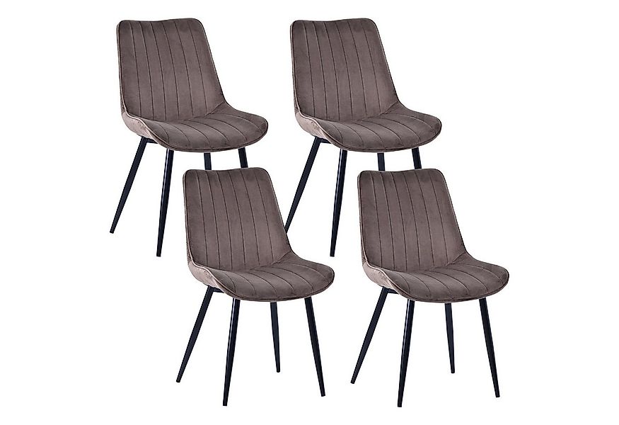 HOMAVO Esszimmerstuhl YZ1 STUHL-SET 4 Stück in Lederlook oder Samt günstig online kaufen