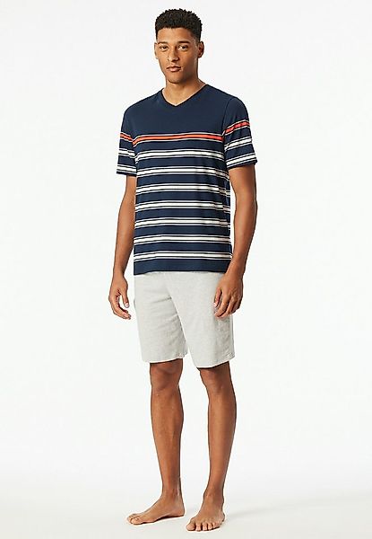 Schiesser Shorty Casual Nightwear (2 tlg) Shirt mit V-Ausschnitt und platzi günstig online kaufen