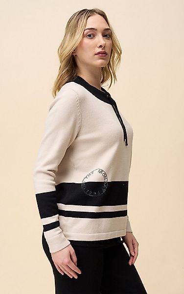 Passioni Strickpullover mit Streifendetails und Strasssteinen günstig online kaufen