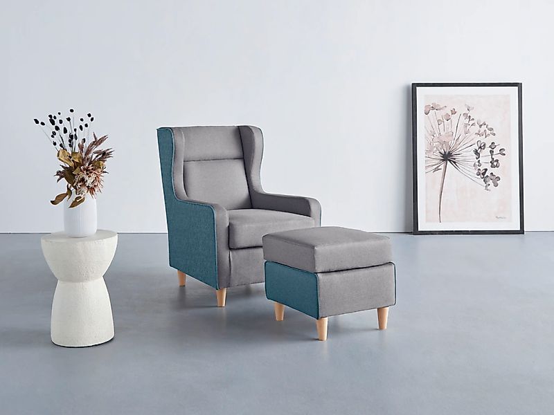 Home affaire Ohrensessel "Thisted" farblich abgesetzt - modern und frisch, günstig online kaufen