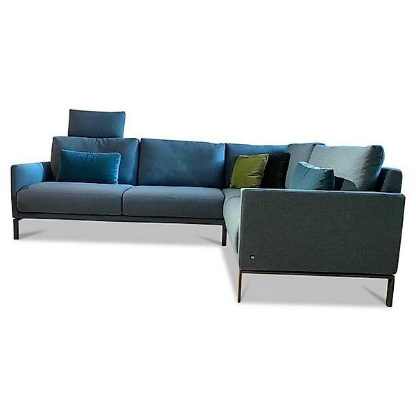 Rolf Benz Ecksofa Ecksofa Cara Stoff 20.253 Ozeanblau Füße Umbragrau mit Ki günstig online kaufen