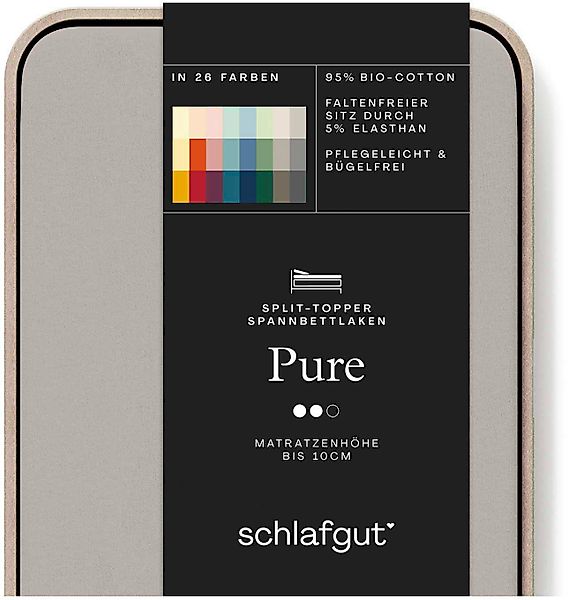 Schlafgut Spannbettlaken »Pure Split-Topper«, MADE IN GREEN by OEKO-TEX® günstig online kaufen