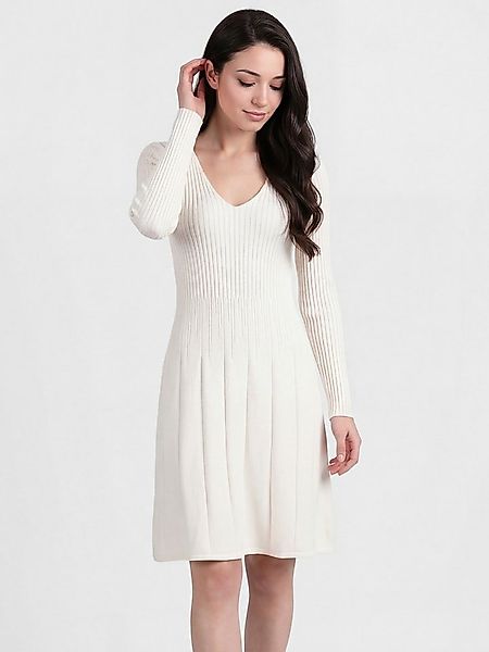 PEKIVESSA Strickkleid Kurzes Ripp-Strickkleid tailliert mit feminin tiefem günstig online kaufen