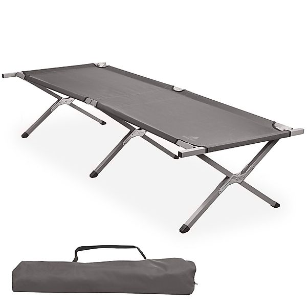 CampFeuer Gartenliege Feldbett mit Tragetasche, Grau, günstig online kaufen