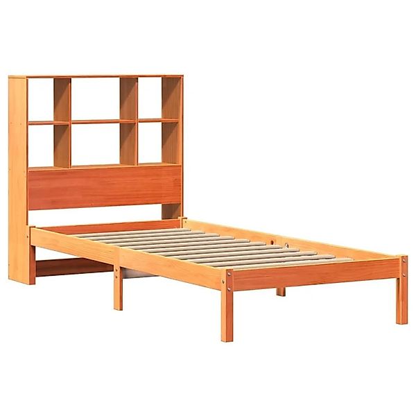vidaXL Massivholzbett mit Regal ohne Matratze Wachsbraun 75x190 cm 3321597 günstig online kaufen