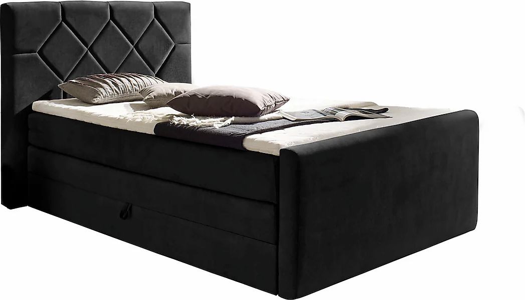 Places of Style Boxspringbett "Atlanta", inklusive Topper und Bettkasten günstig online kaufen