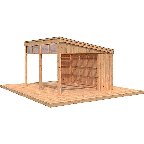 Palmako Pavillon Nova 13,0 m² Kit Braun Tauchgrundiert 417 cm x 356 cm günstig online kaufen