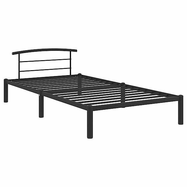 vidaXL Bettgestell, Bettrahmen Schwarz Metall 90x200 cm günstig online kaufen