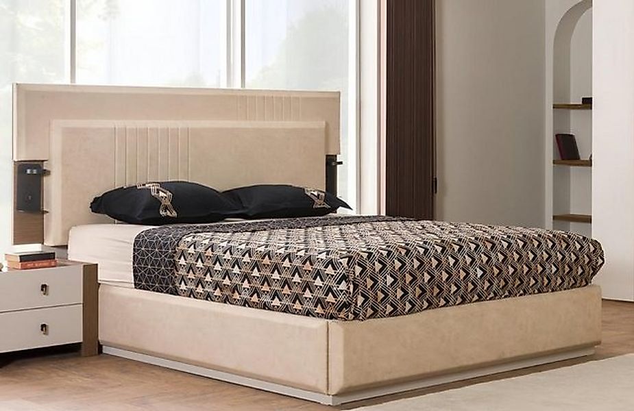 JVmoebel Bett Schlafzimmer Set Bett mit 2x Nachttische Komplett luxus Einri günstig online kaufen