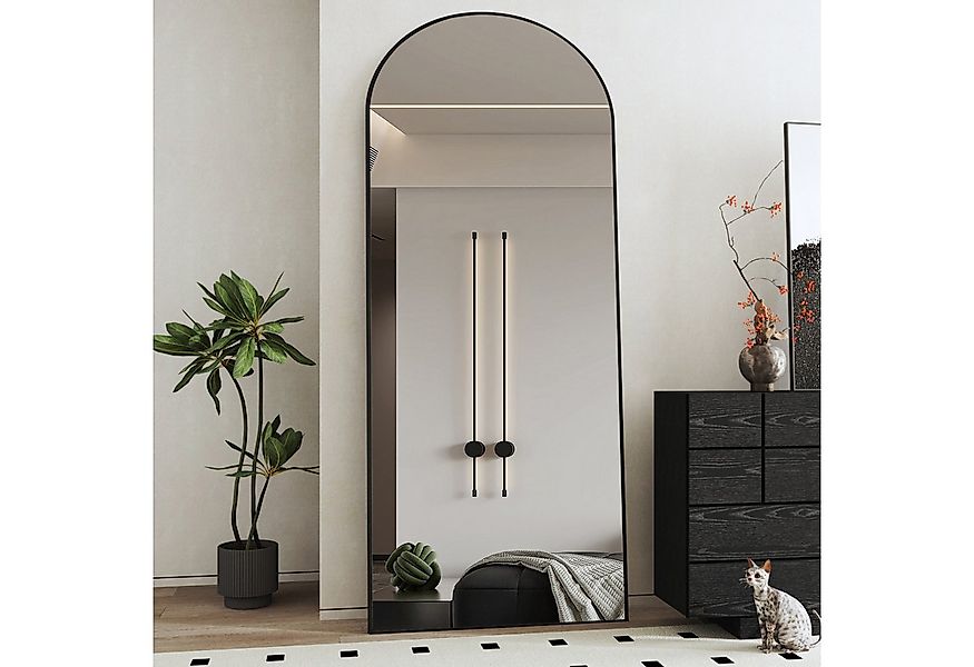 Boromal Ganzkörperspiegel 180x80 Spiegel groß Wandspiegel Schwarz mit Metal günstig online kaufen