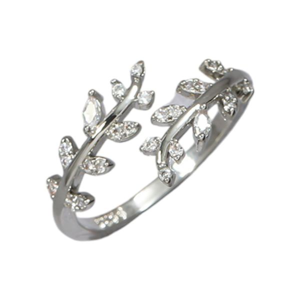 Eyecatcher Fingerring Eleganter Blätter Ring mit günstig online kaufen