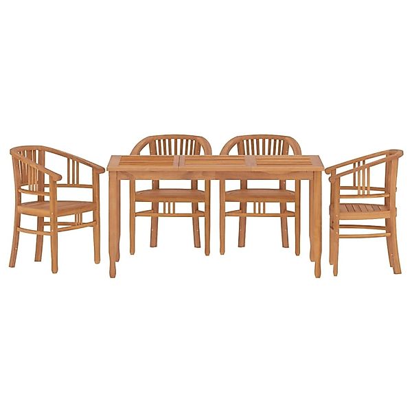 vidaXL 5-tlg Garten-Essgruppe Massivholz Teak Modell 104 günstig online kaufen