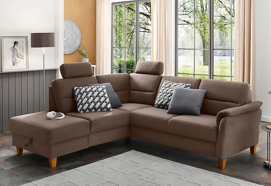 Home affaire Ecksofa "Palmera L-Form, B: 236 cm" optional Bettfunktion & Be günstig online kaufen