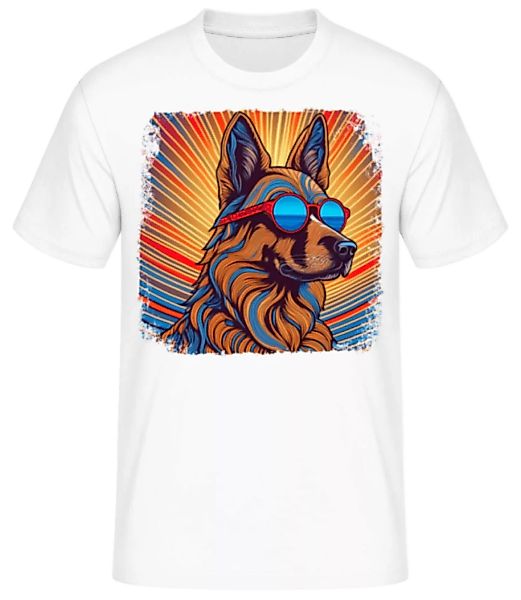 Schäferhund Hippie Look · Männer Basic T-Shirt günstig online kaufen