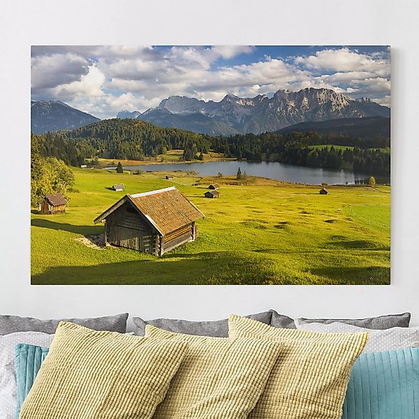 Leinwandbild Natur & Landschaft - Querformat Geroldsee Oberbayern günstig online kaufen
