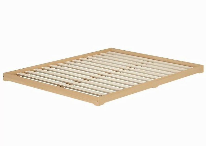 ERST-HOLZ Bett Breites Bodenbett Doppelbett Buche massiv 160x200, Buchefarb günstig online kaufen