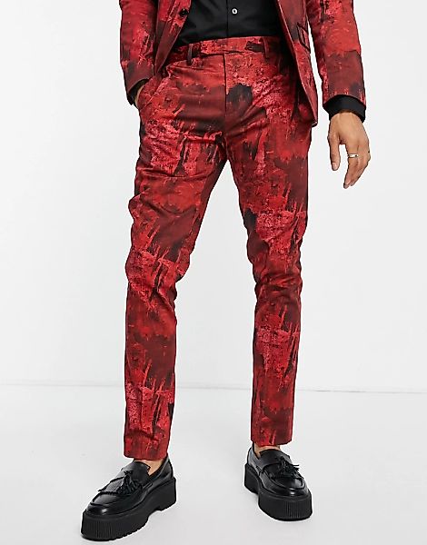 Twisted Tailor – Cates – Eng geschnittene Anzughose mit abstraktem Muster i günstig online kaufen