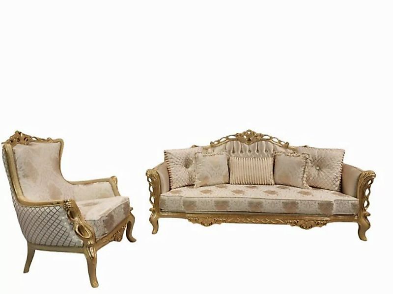 Xlmoebel Sofa Traditionelle Sofa-Garnitur Wohnzimmer Möbel Set 3+1 Sitzer S günstig online kaufen