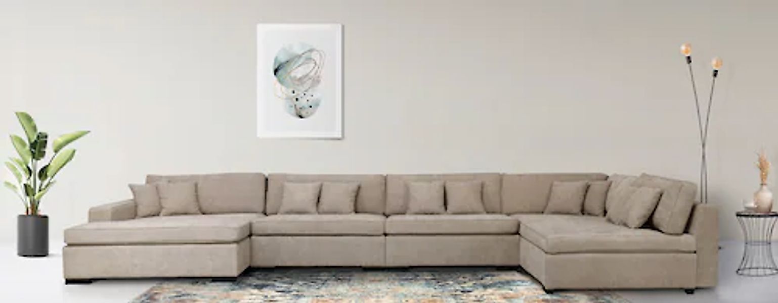Home affaire Wohnlandschaft »Skara U-Form«, Lounge-Sofa mit Federkernpolste günstig online kaufen