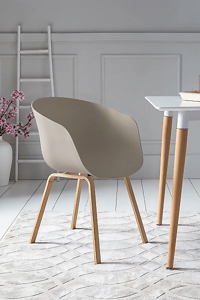 SalesFever Schalenstuhl, (Set), 2 St., Metallbeine in Holzoptik günstig online kaufen