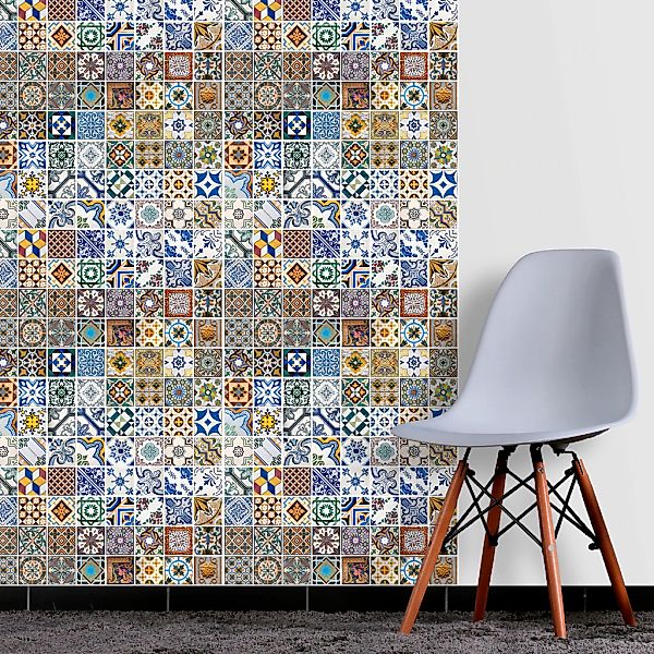 queence Vinyltapete »Mosaik Muster Portugal«, bedruckt-clean-unifarben-mini günstig online kaufen
