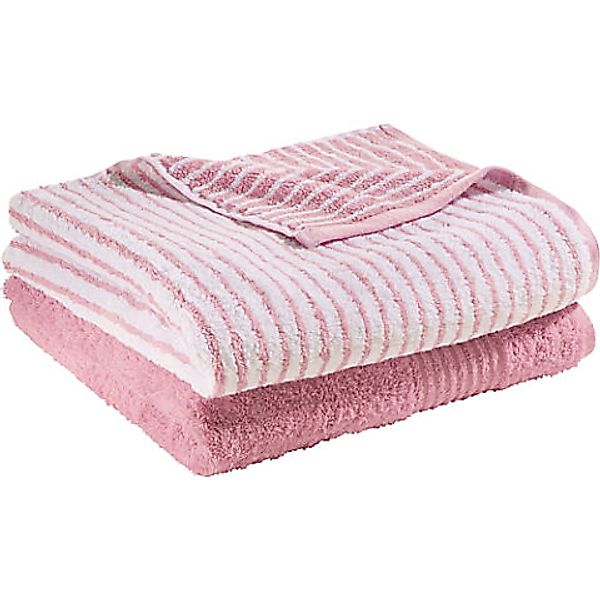 Erwin Müller Duschtuch Duschtuch "Konstanz" 2er-Set Uni/Streifen, Frottier, günstig online kaufen