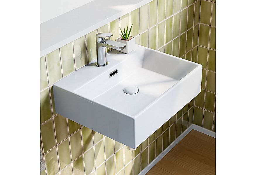 HOROW Waschbecken Keramik Aufsatzwaschbecken Hängewaschbecken 50cm 60cm 75c günstig online kaufen