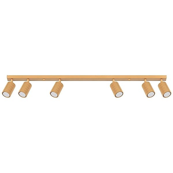 Deckenstrahler Karbon, schwarz, Länge 117 cm, Alu, 6-flg. günstig online kaufen