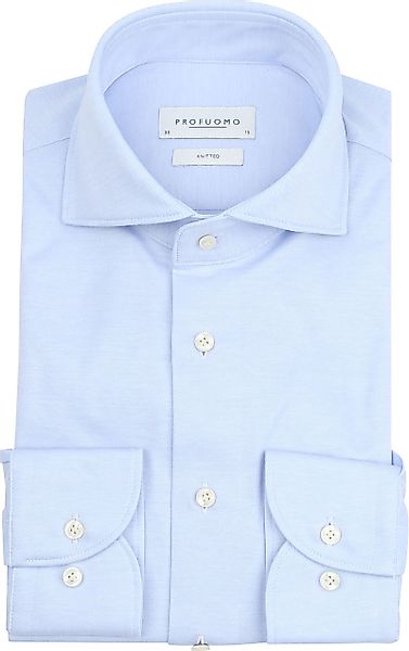 Profuomo Knitted Hemd Hellblau  - Größe 39 günstig online kaufen