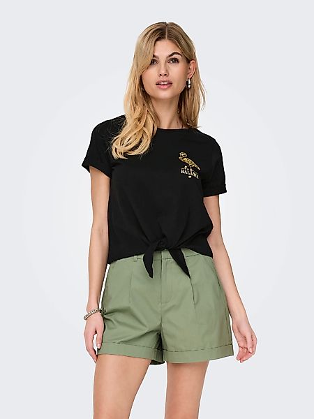 ONLY Kurzarmshirt "ONLDORA S/S KNOT FOLD-UP TOP JRS" günstig online kaufen