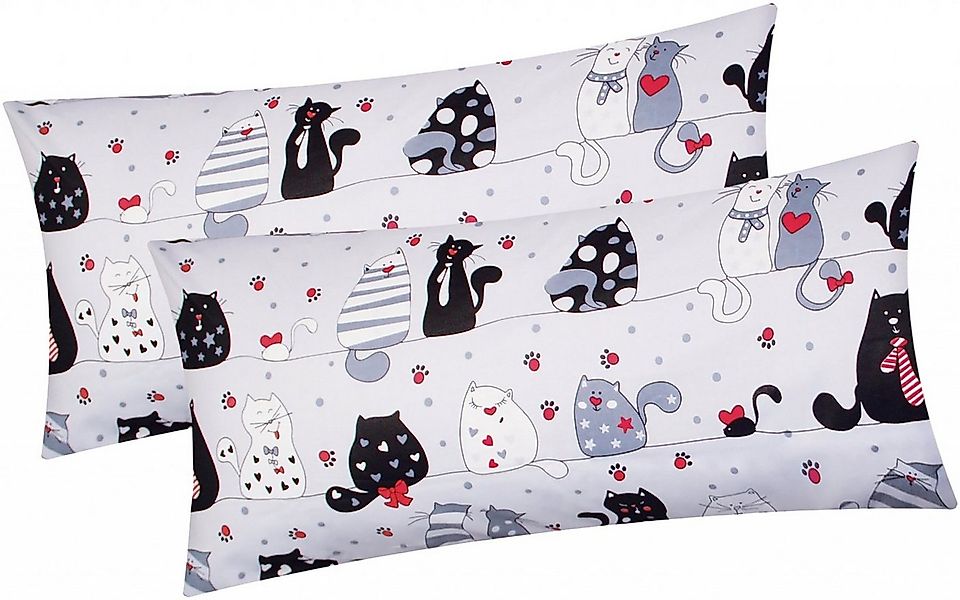 Heubergshop Kissenbezug, (2 Stück), 40x80cm Baumwolle Katzen Pfoten Kissenh günstig online kaufen