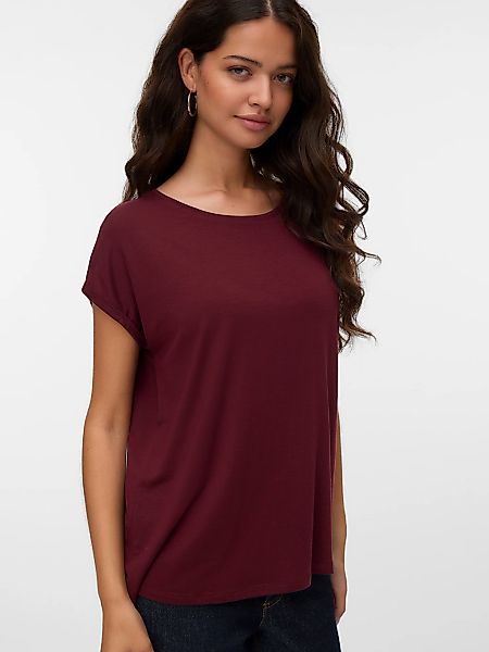 Vero Moda Rundhalsshirt "VMAVA PLAIN SS TOP GAJRS NOOS" Materialmix, regula günstig online kaufen
