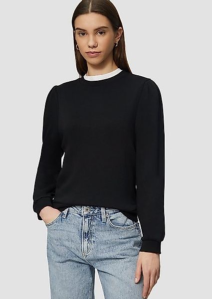 QS Sweatshirt Viskosemix-Sweatshirt mit Puffärmeln günstig online kaufen