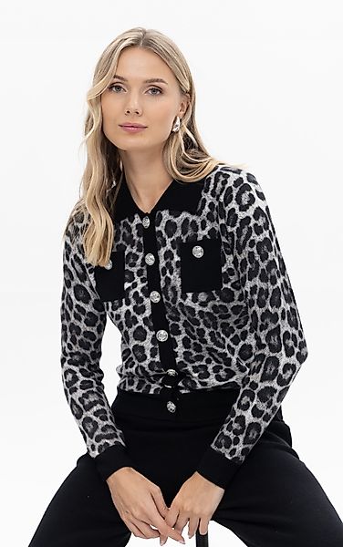 Passioni Cardigan Jacke im Animalprint günstig online kaufen