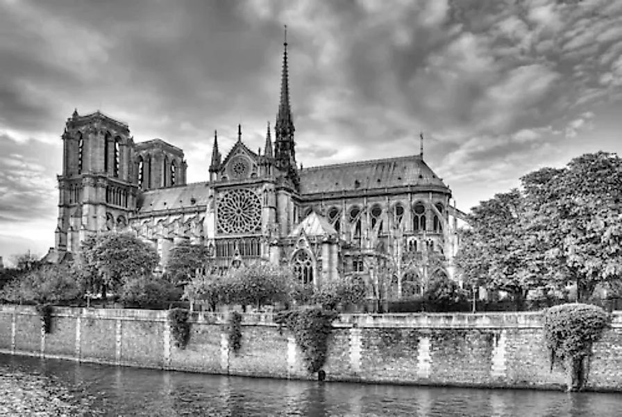 Papermoon Fototapete »Notre Dame Schwarz & Weiß« günstig online kaufen