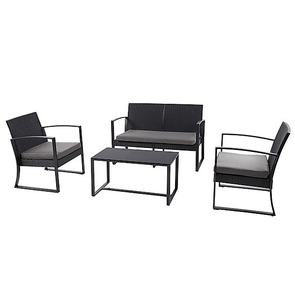 Svita Lois XL Polyrattan Sitzgruppe Gartenmöbelset Garnitur Tisch Sessel Sc günstig online kaufen