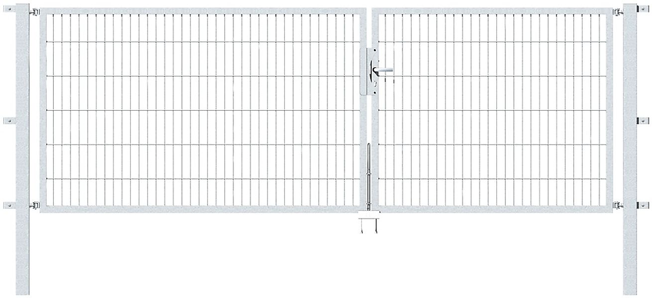 Metallzaun Doppeltor für Doppelstabmatte verzinkt z. Einbeton. 120 cm x 350 günstig online kaufen