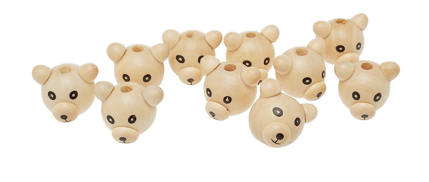 VBS Dekofigur Holzperlen Bärenkopf (10 St), 10 Stück günstig online kaufen