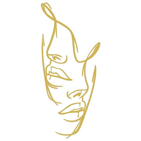 Jumpeak Wanddekoobjekt Gesicht Metall Wanddekoration, Linie günstig online kaufen