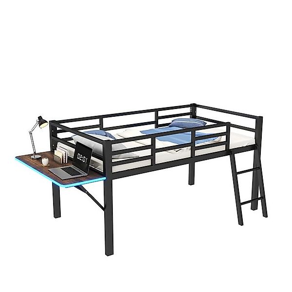 Gotagee Hochbett Flachbett Metallbett Einzelbett Jugendbett Leiter Schreibt günstig online kaufen