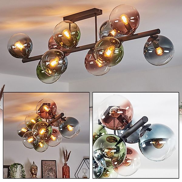 hofstein Deckenleuchte Deckenlampe aus Metall/Glas in günstig online kaufen