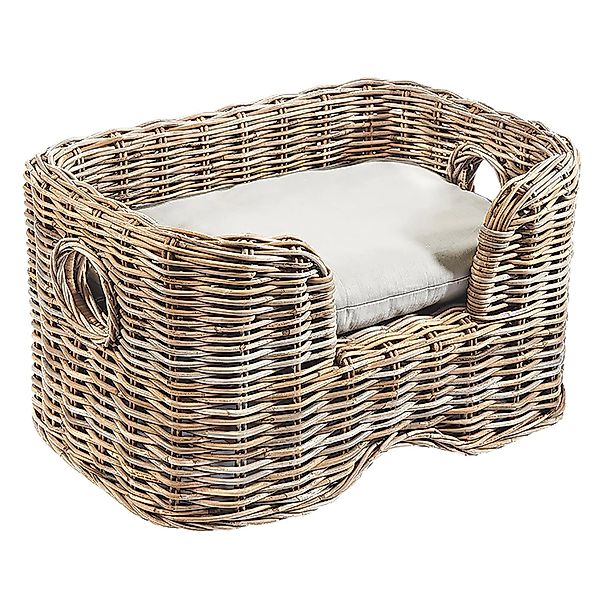 Kobolo Tierbett Tierkorb Körbchen für Hunde und KatzenFURRY Rattan Kubu Gre günstig online kaufen