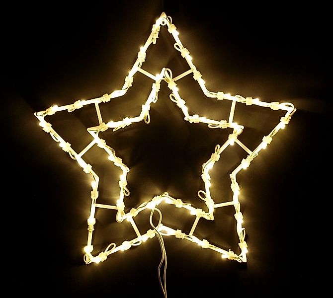 DEGAMO Beleuchtetes Fensterbild STERN, 41x41cm, 50 LED weiss, Netzbetrieb 2 günstig online kaufen