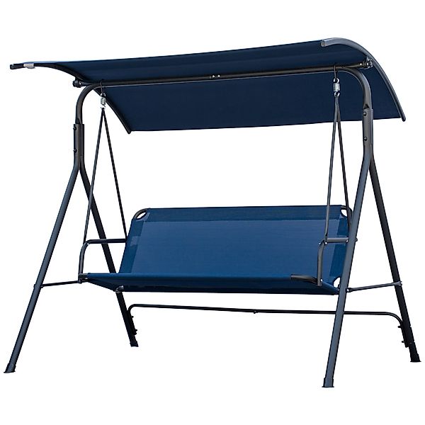 Outsunny Garten-Dreisitzer mit Verstellbarem Sonnenschutz, Outdoor-Schaukel günstig online kaufen