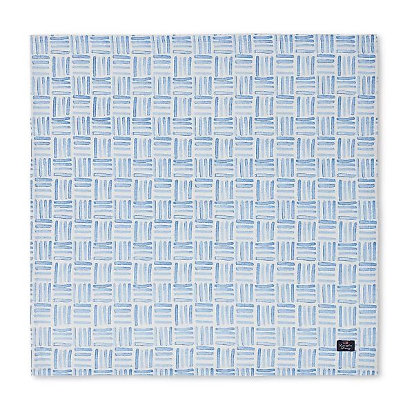 Graphic Printed Cotton Serviette 50 x 50cm Blue-White günstig online kaufen