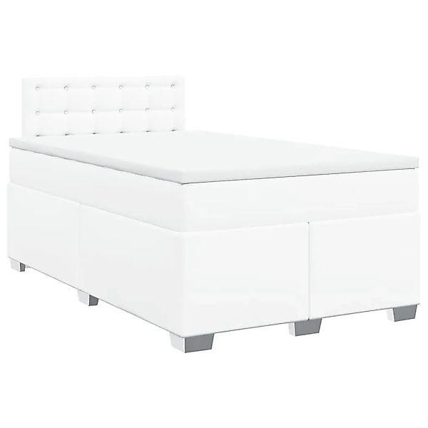 vidaXL Boxspringbett mit Matratze Weiß 120x190 cm Kunstleder 3286113 günstig online kaufen